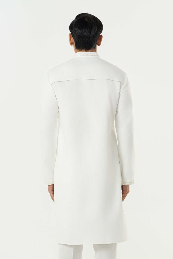 Line out Line — Geo Frame Kurta - Off White