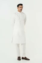 Geo Frame Kurta - Off White view 5