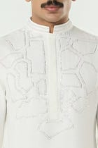 Geo Frame Kurta - Off White view 6
