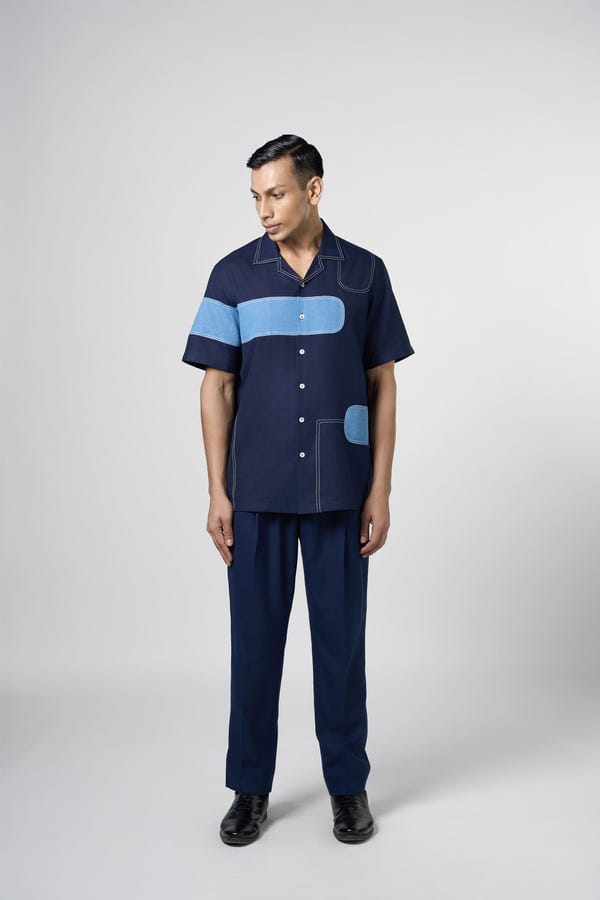 Line out Line — Denim Patch Resort Shirt