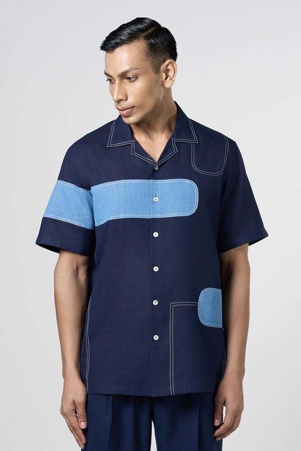 Line out Line — Denim Patch Resort Shirt