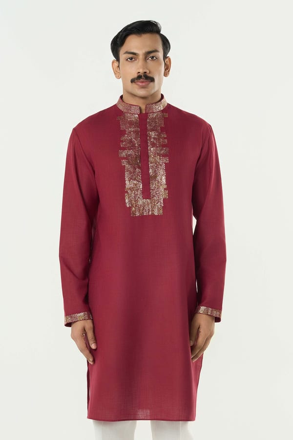 Line out Line — Aurum Kurta - Maroon