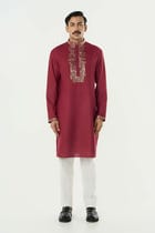 Aurum Kurta - Maroon view 3