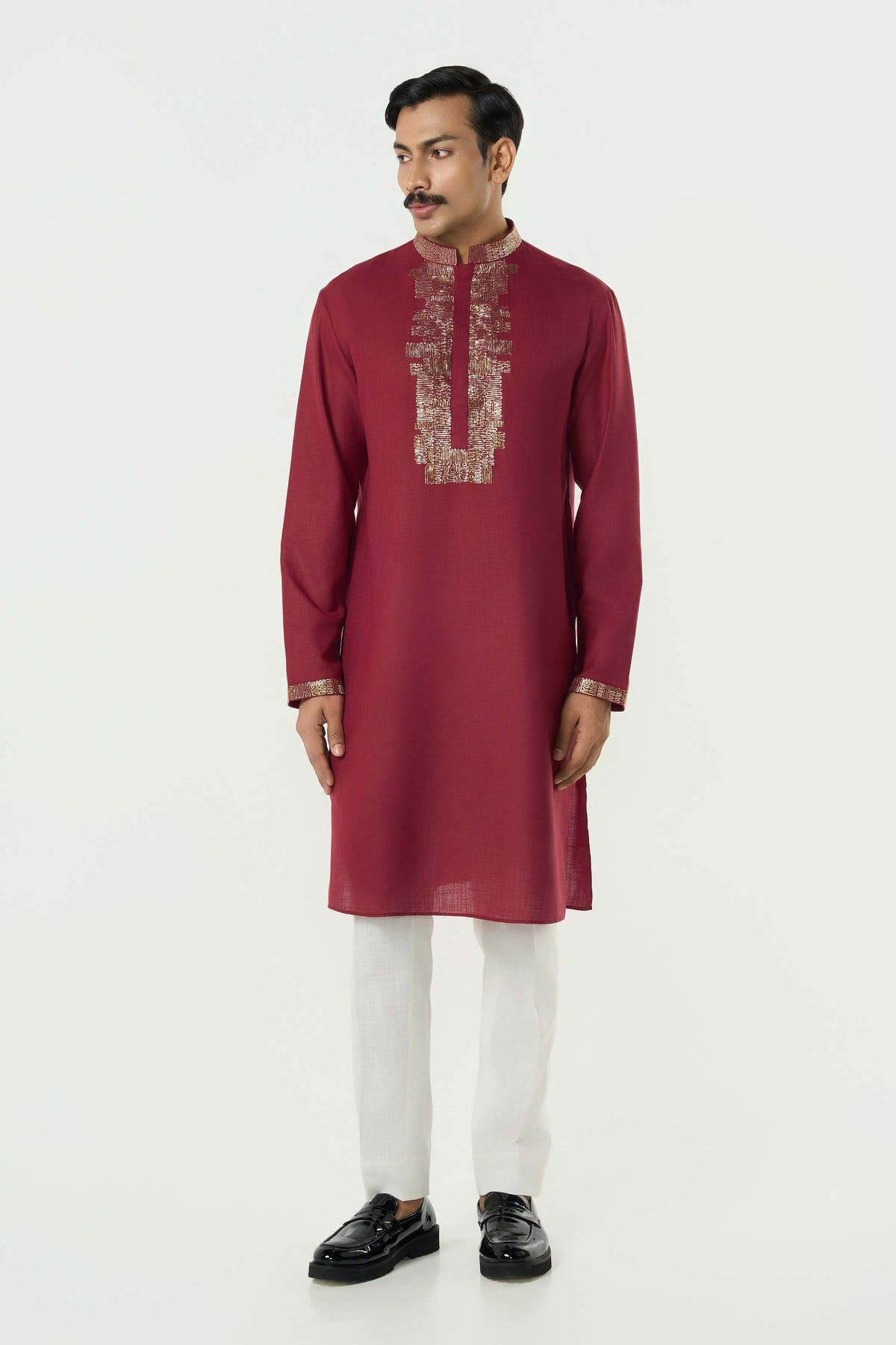 Aurum Kurta - Maroon - image 5