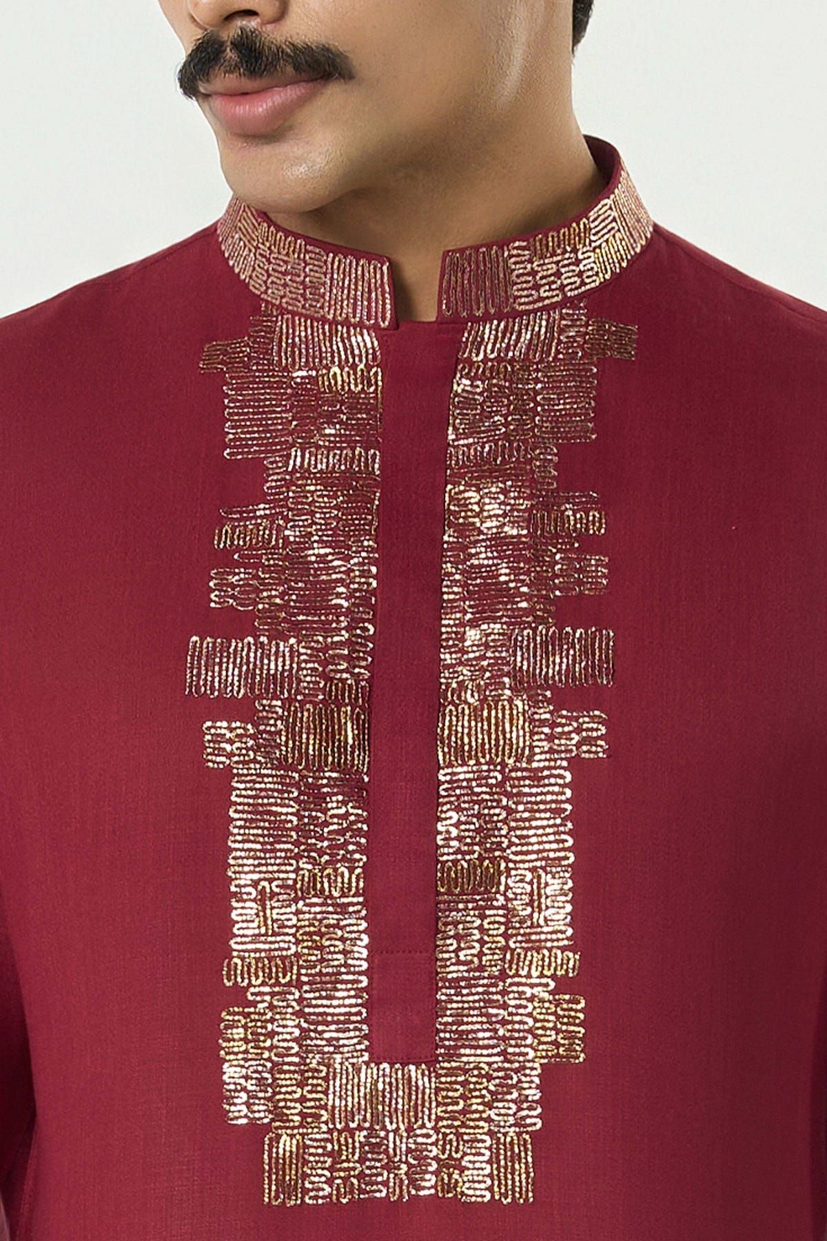 Aurum Kurta - Maroon - image 6