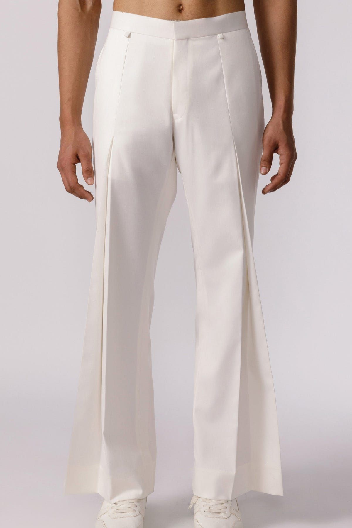 Wide leg pleated pants ( white) - image 1