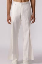 Wide leg pleated pants ( white) view 1