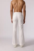 Wide leg pleated pants ( white) view 3