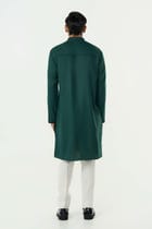 Geo Frame Kurta - Bottle Green view 4