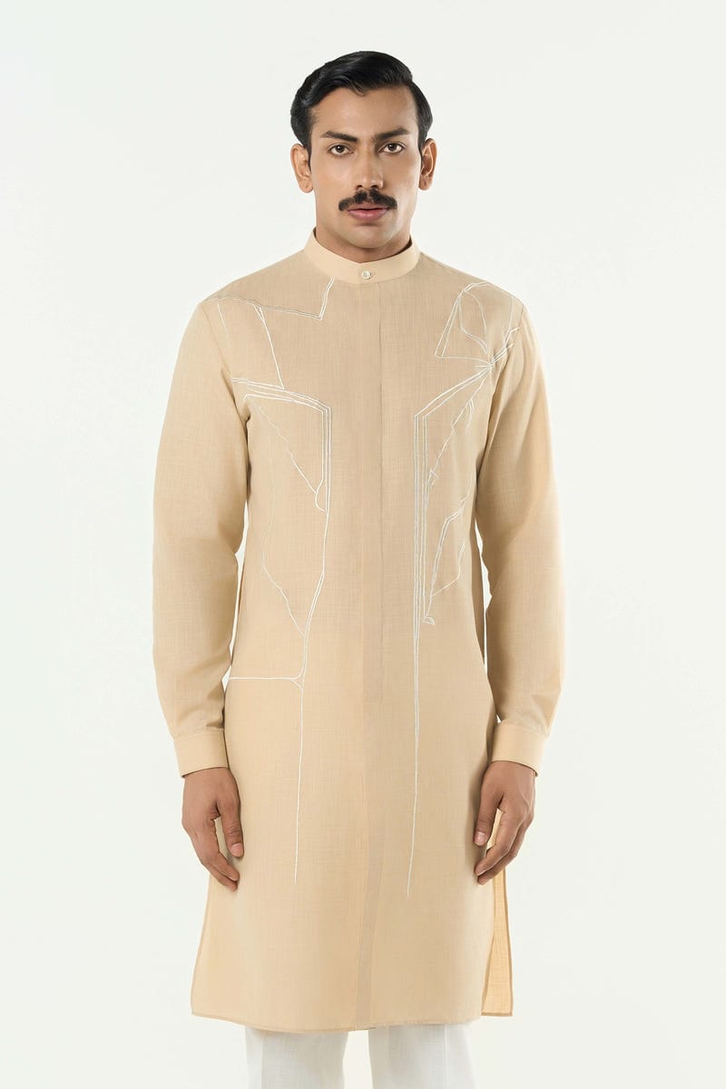 Classic Torrent Kurta - Beige