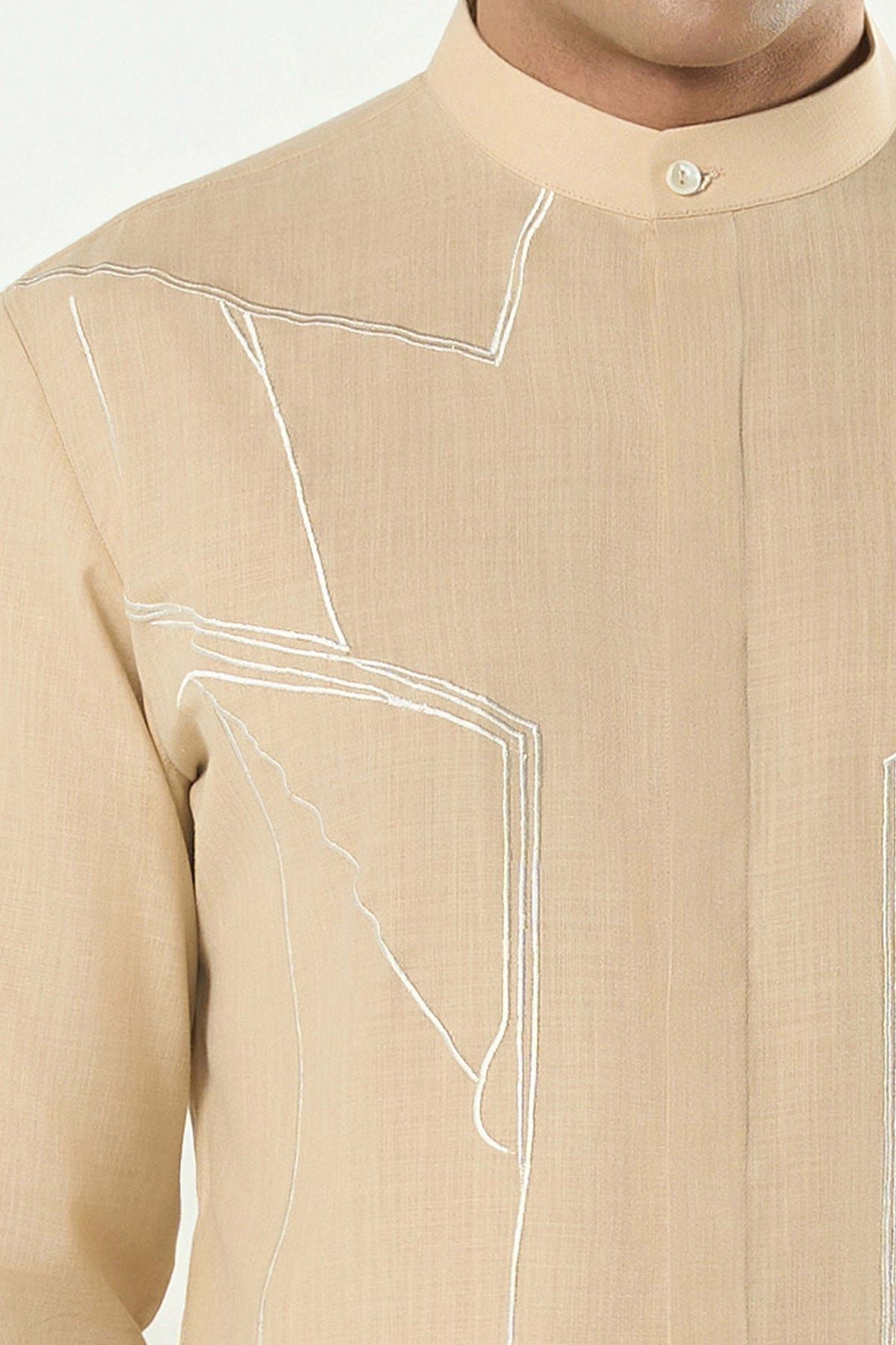 Classic Torrent Kurta - Beige - image 5