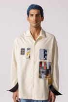 Oversized Patch work shirt(offwhite) view 1
