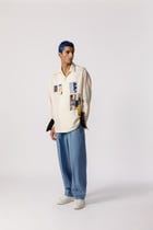 Oversized Patch work shirt(offwhite) view 2