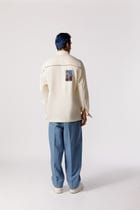 Oversized Patch work shirt(offwhite) view 5