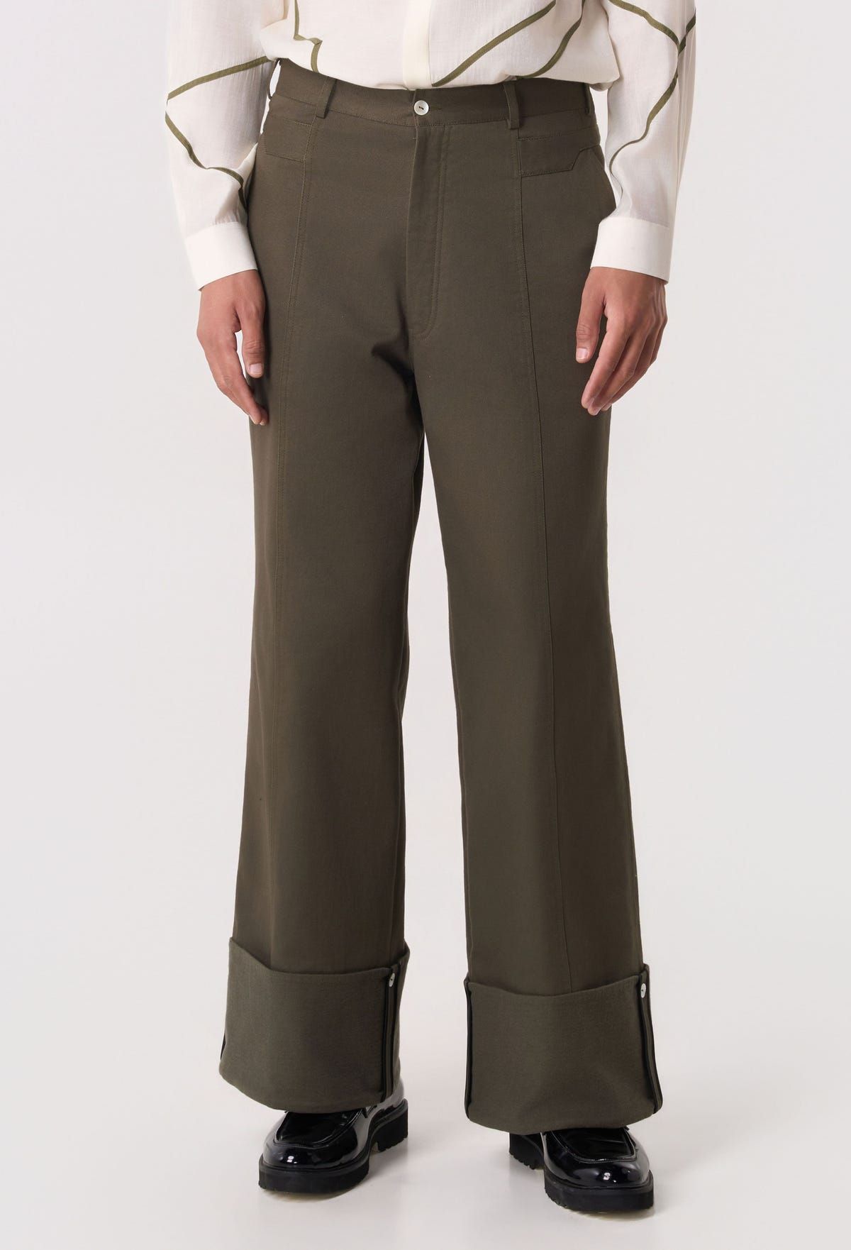 Mosaic Belt Cuffed Pants - image 1