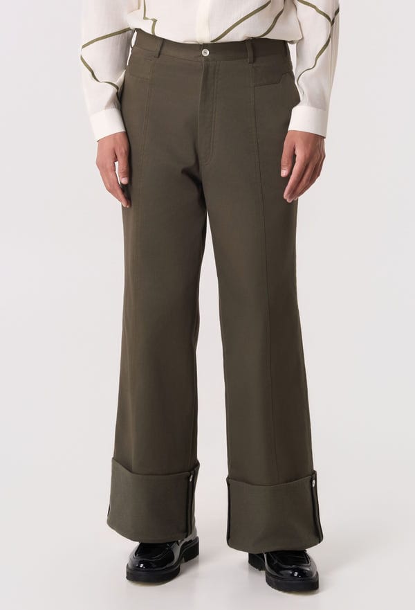 Line out Line — Mosaic Belt Cuffed Pants