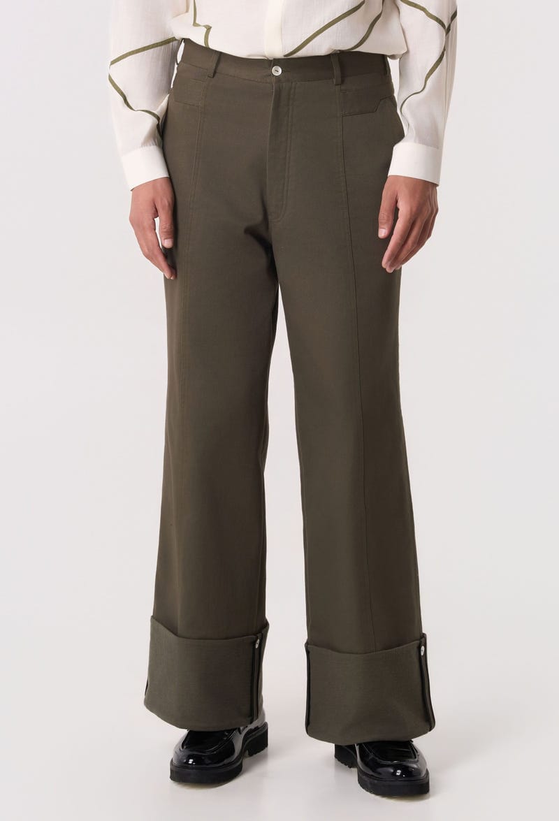 Mosaic Belt Cuffed Pants