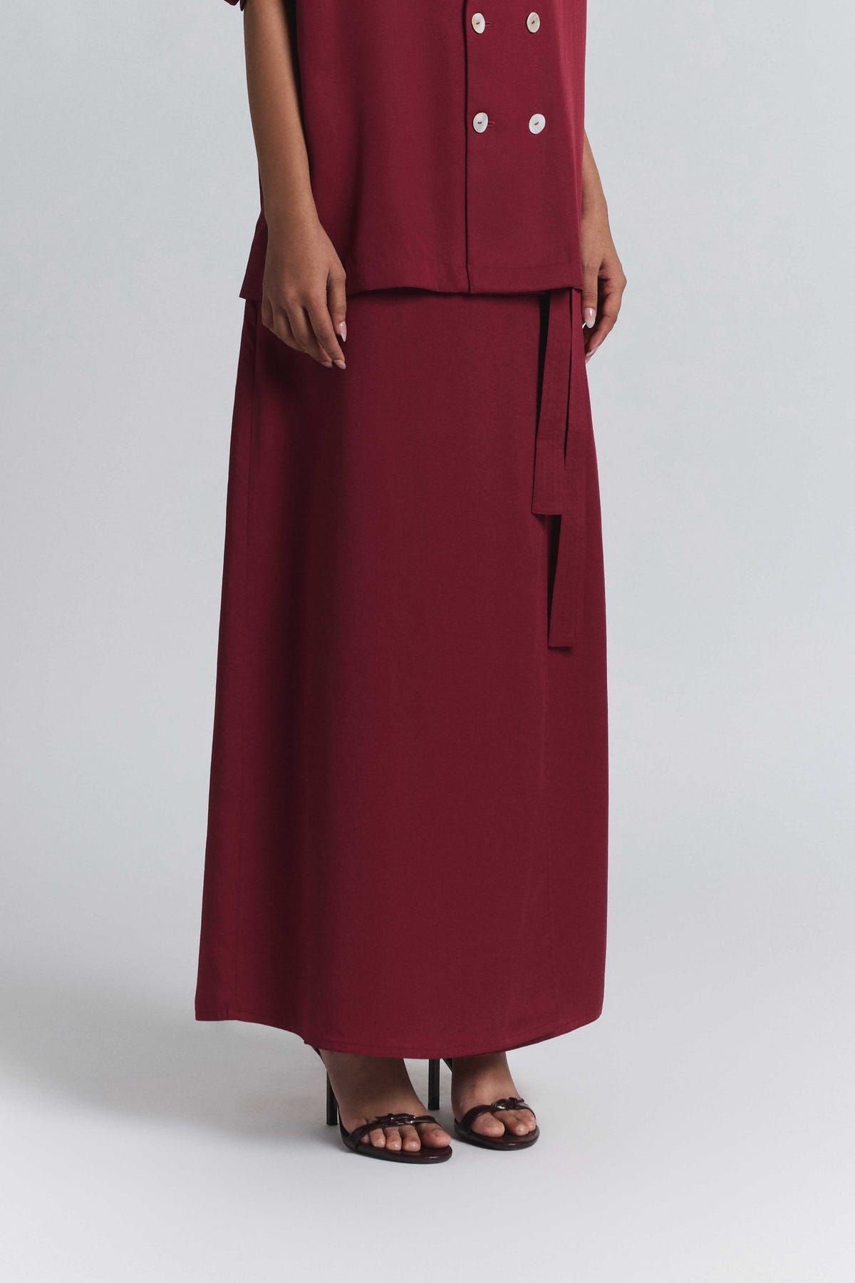 Wrap Around Skirt - Maroon - image 3