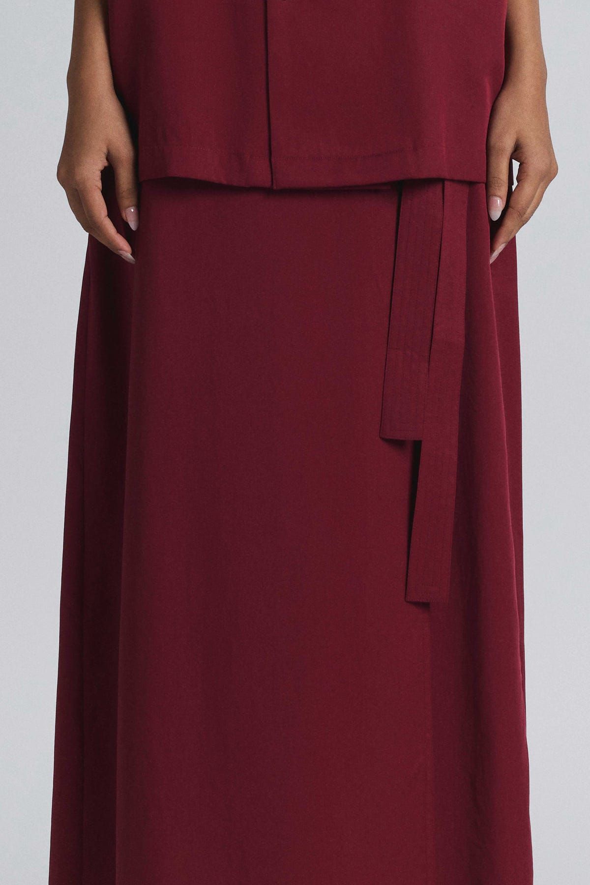 Wrap Around Skirt - Maroon - image 4