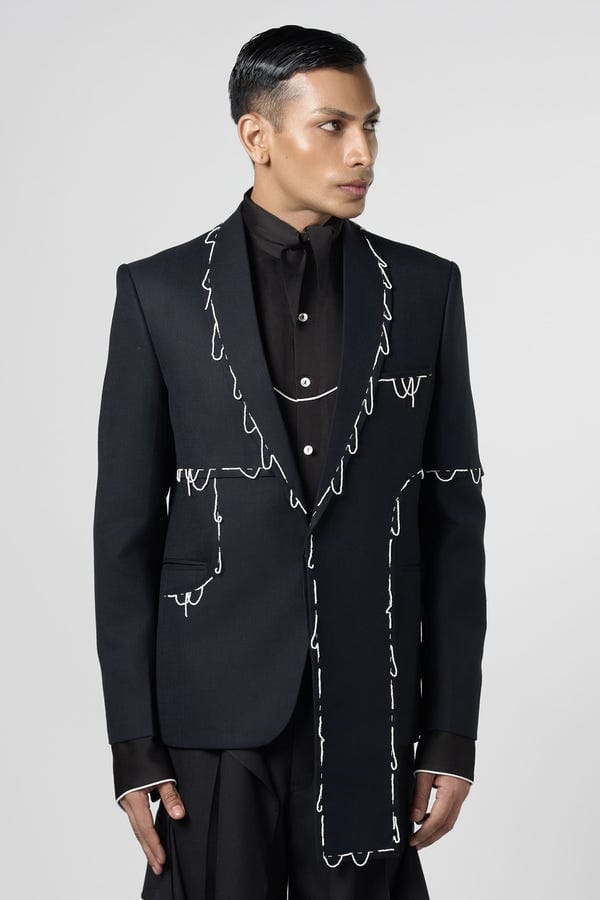 Line out Line — Dazzle Fringe Cut Blazer