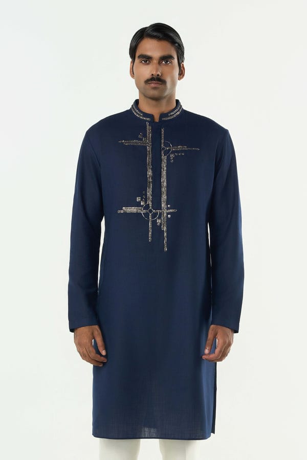 Line out Line — Lunar Bay Kurta - Navy Blue