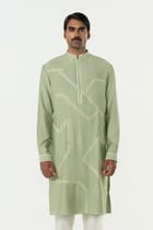 Meta Grid Kurta - Sage Green view 1