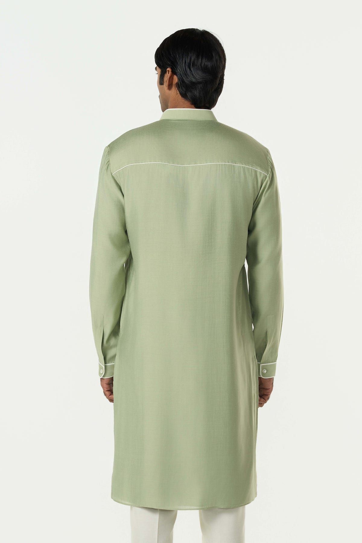 Meta Grid Kurta - Sage Green - image 2