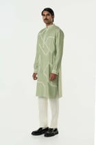 Meta Grid Kurta - Sage Green view 5