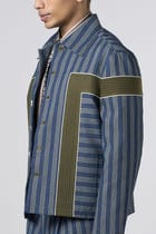 Structure Striped Denim Jacket view 1