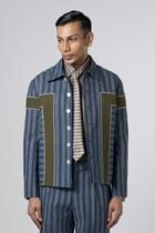 Structure Striped Denim Jacket view 2