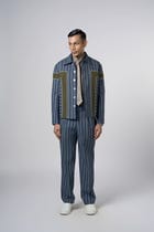 Structure Striped Denim Jacket view 3