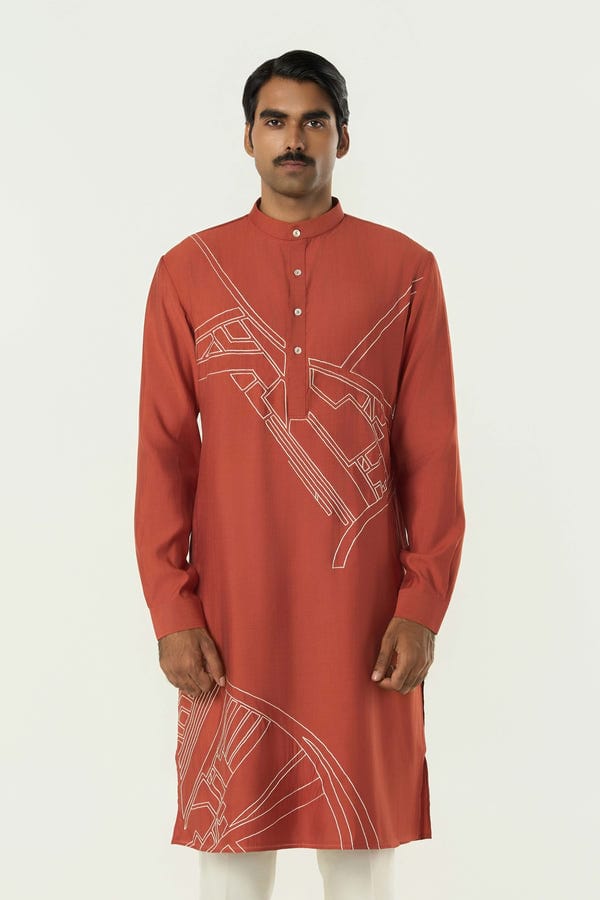 Line out Line — Avenue Kurta - Rust