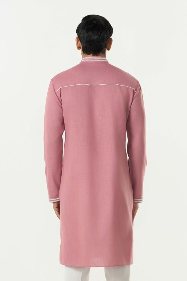 Line out Line — Geo Frame Kurta - Pink