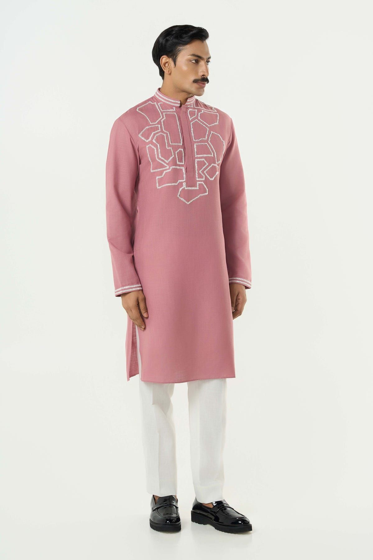 Geo Frame Kurta - Pink - image 5