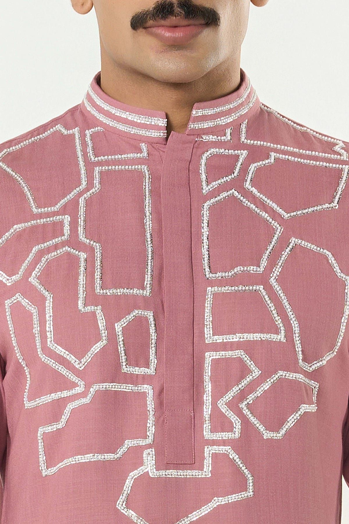 Geo Frame Kurta - Pink - image 6
