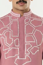 Geo Frame Kurta - Pink view 6