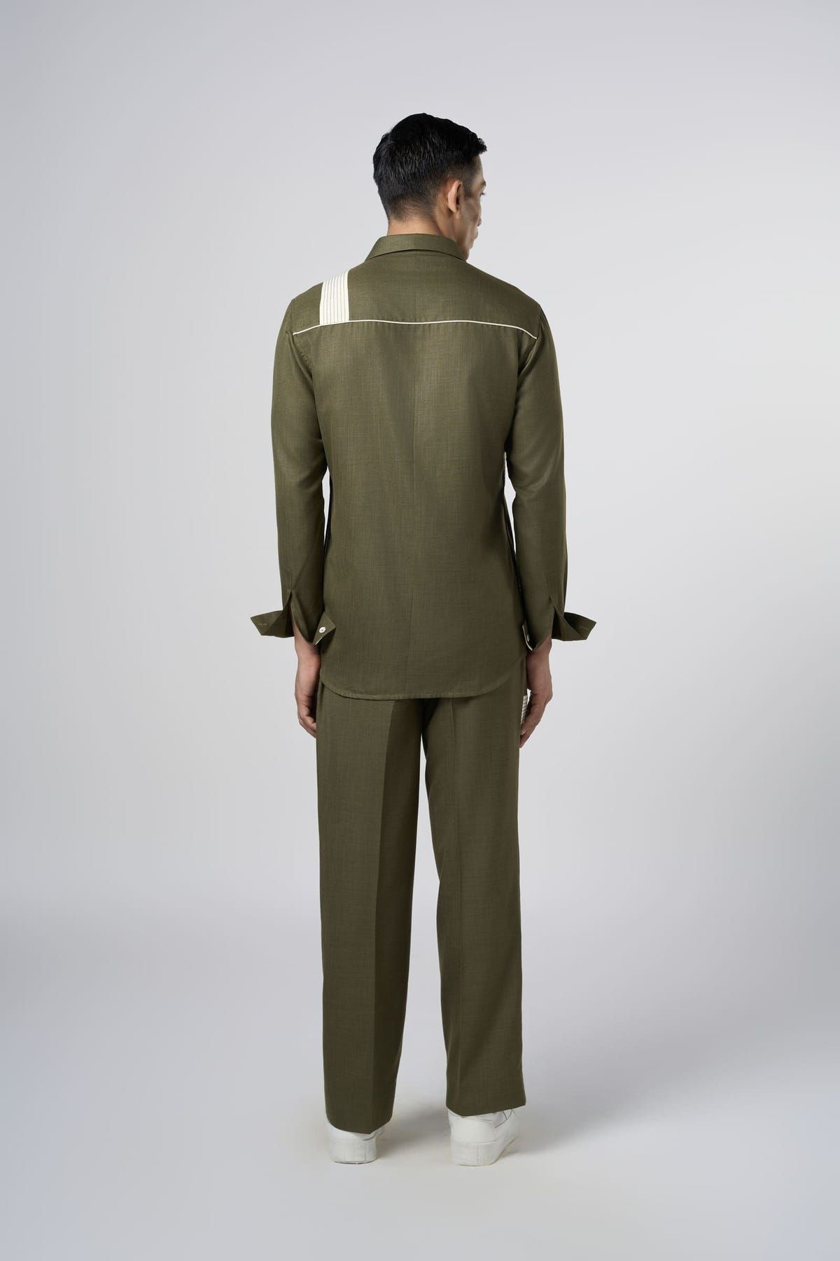Linear Patch Shirt Olive - image 3