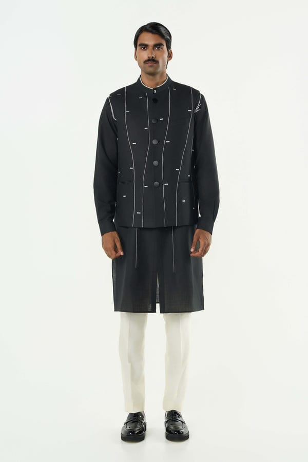 Line out Line — Warp line Bandi Jacket Set - Black