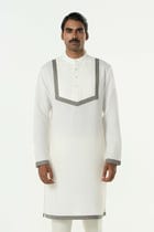 Circuit Pleat Kurta - White view 1
