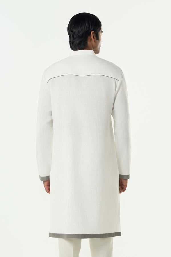 Line out Line — Circuit Pleat Kurta - White