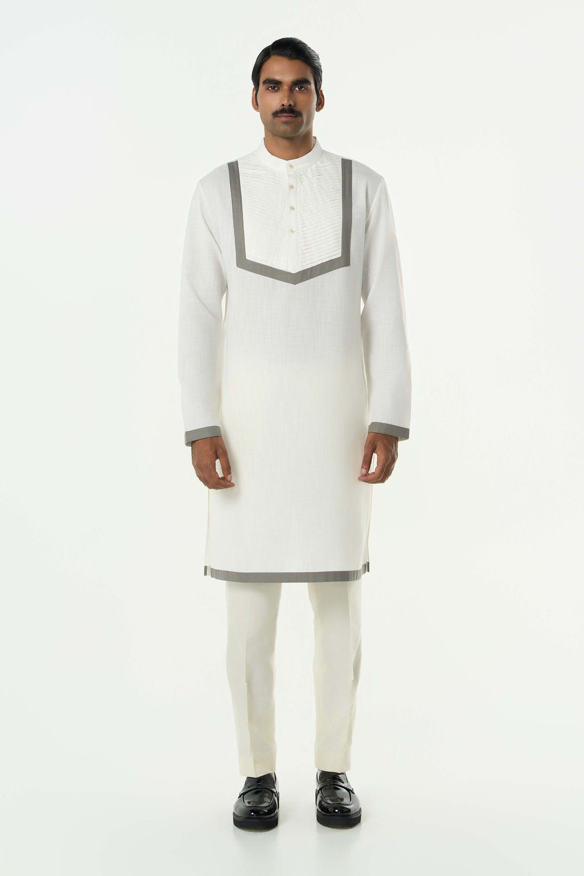 Circuit Pleat Kurta - White - image 3