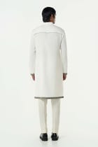 Circuit Pleat Kurta - White view 4