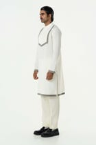 Circuit Pleat Kurta - White view 5