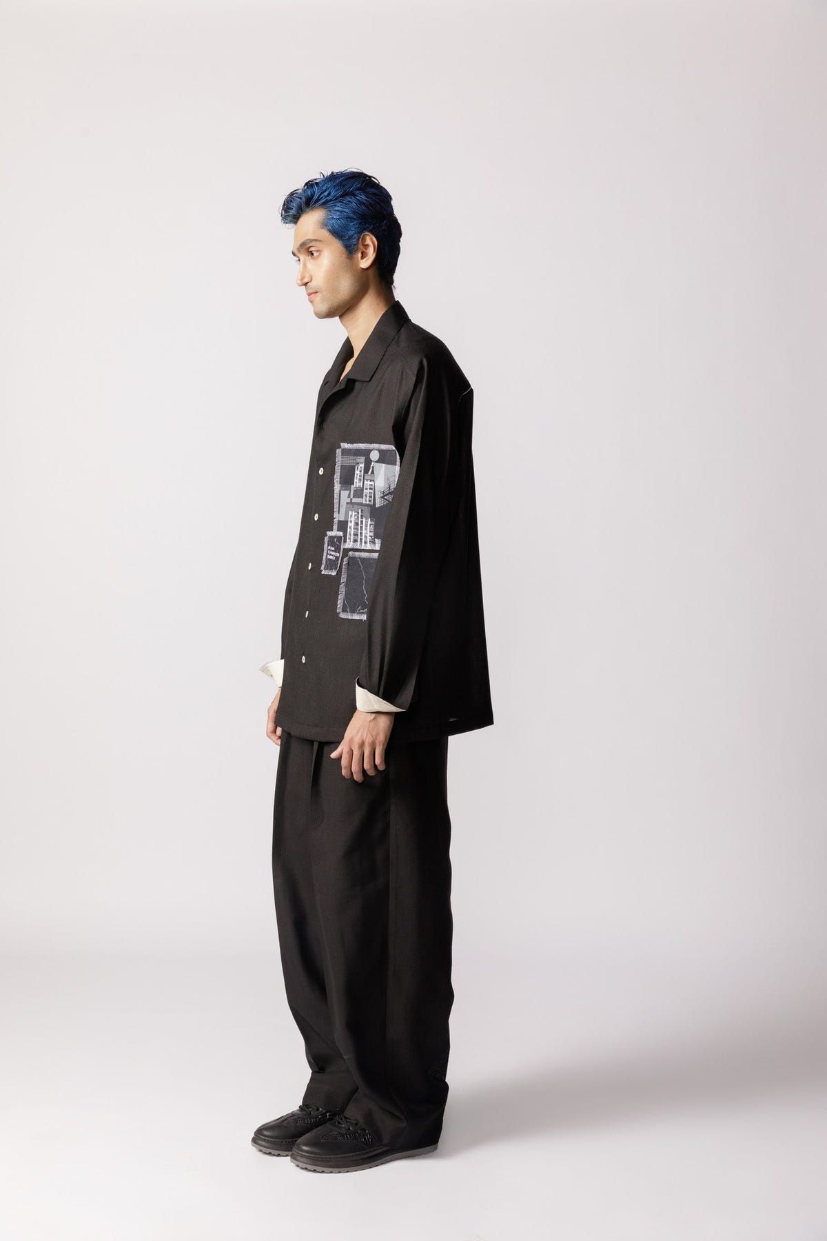 Oversized Patch work shirt - image 3