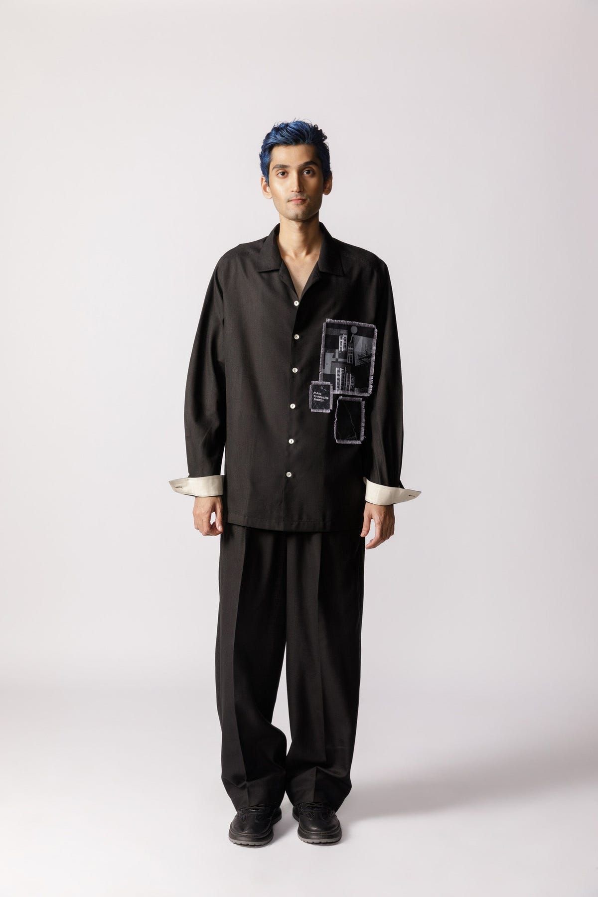 Oversized Patch work shirt - image 5