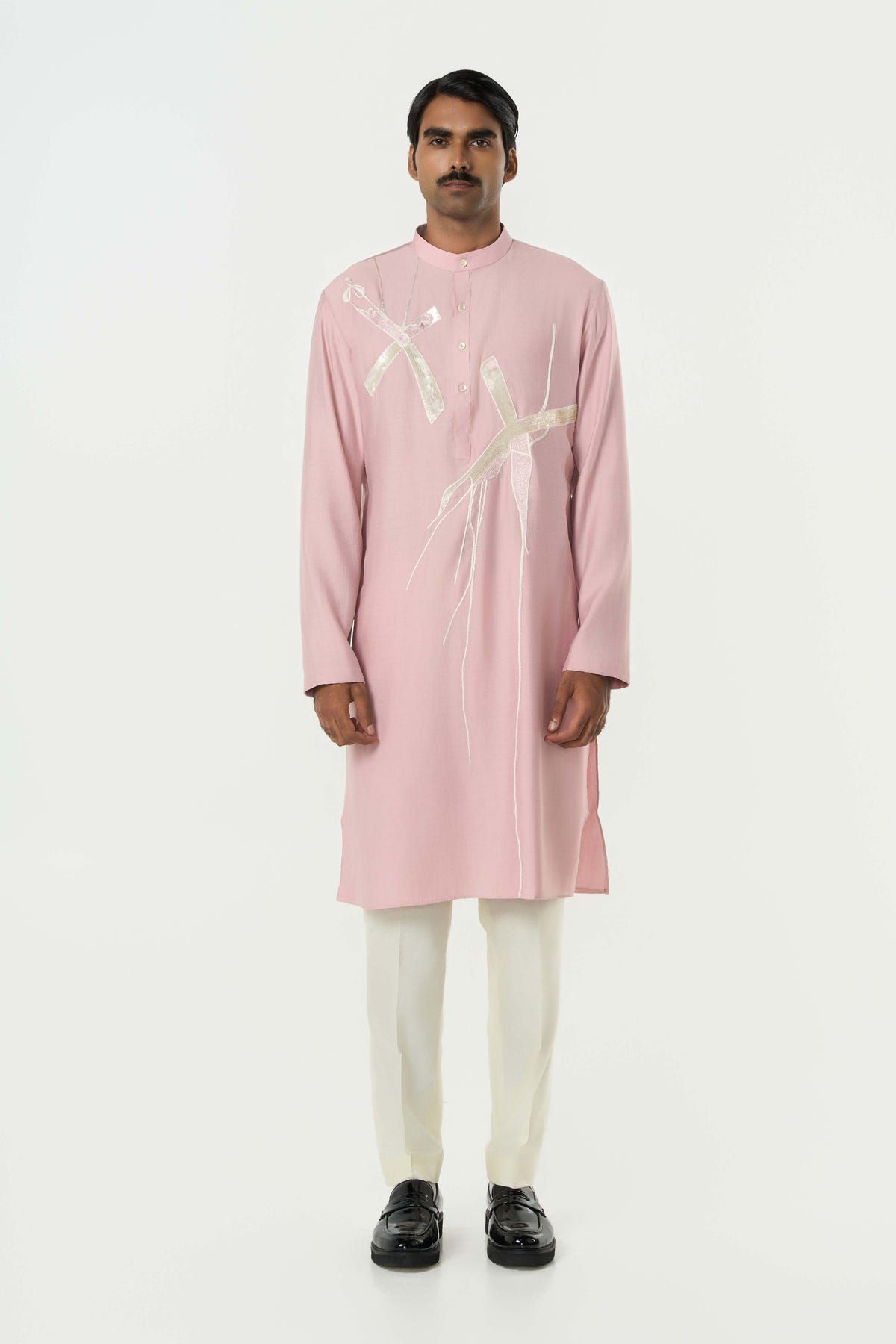 Axis Embroidered Kurta - Pastel Pink - image 3