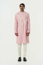 Axis Embroidered Kurta - Pastel Pink view 3