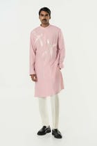 Axis Embroidered Kurta - Pastel Pink view 5