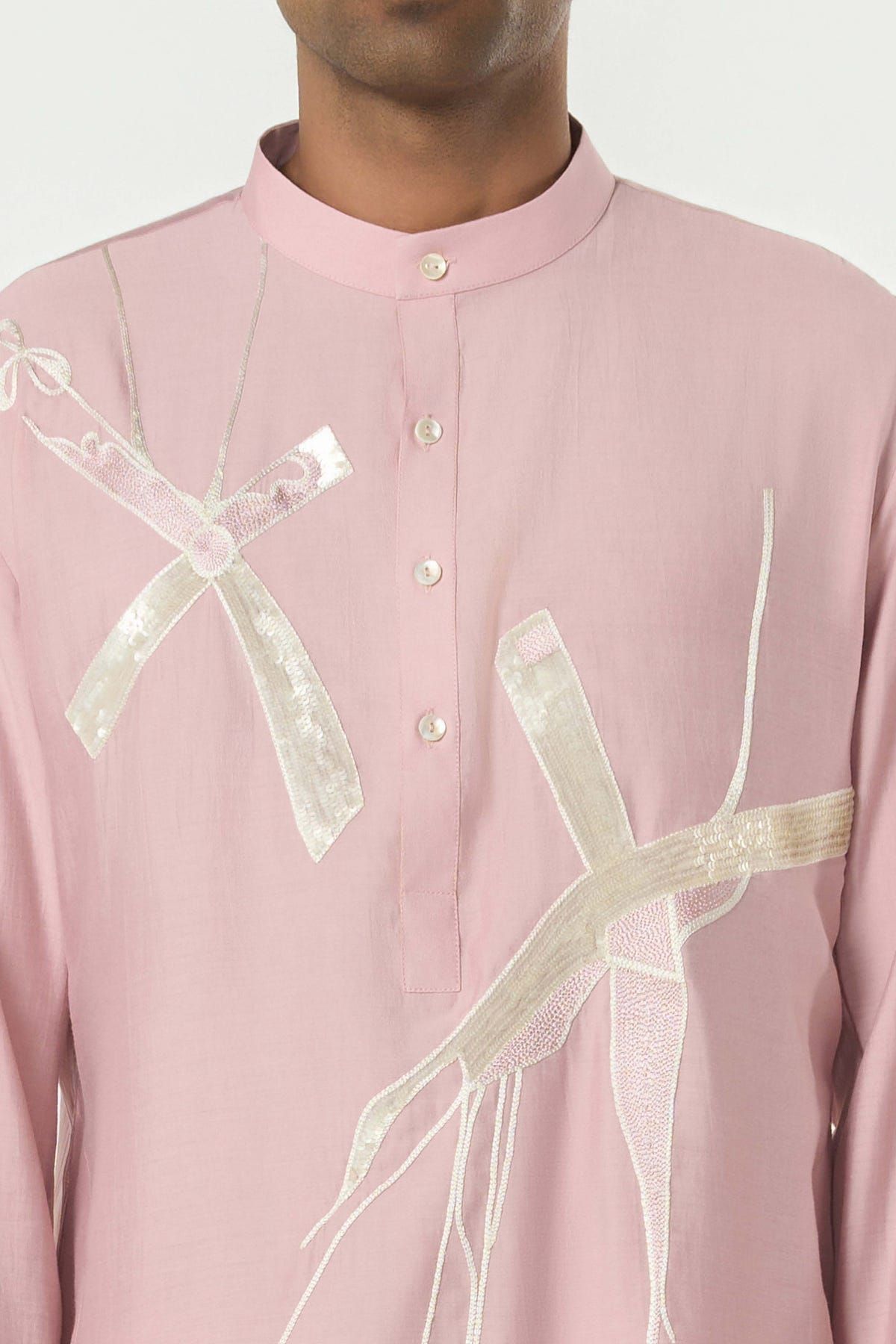 Axis Embroidered Kurta - Pastel Pink - image 6