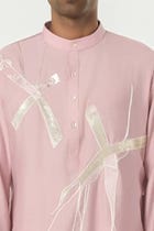 Axis Embroidered Kurta - Pastel Pink view 6